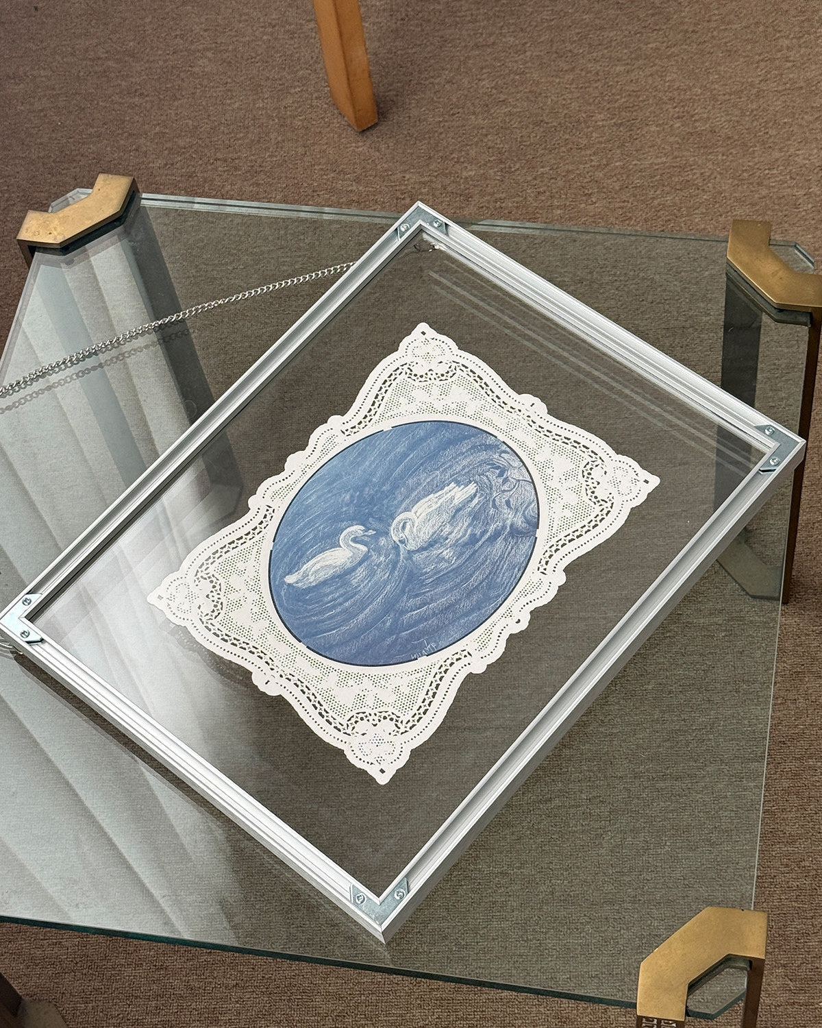 Vintage Lace Glass Wall Art