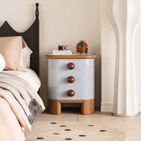 Ball Knob Creamy Nightstand