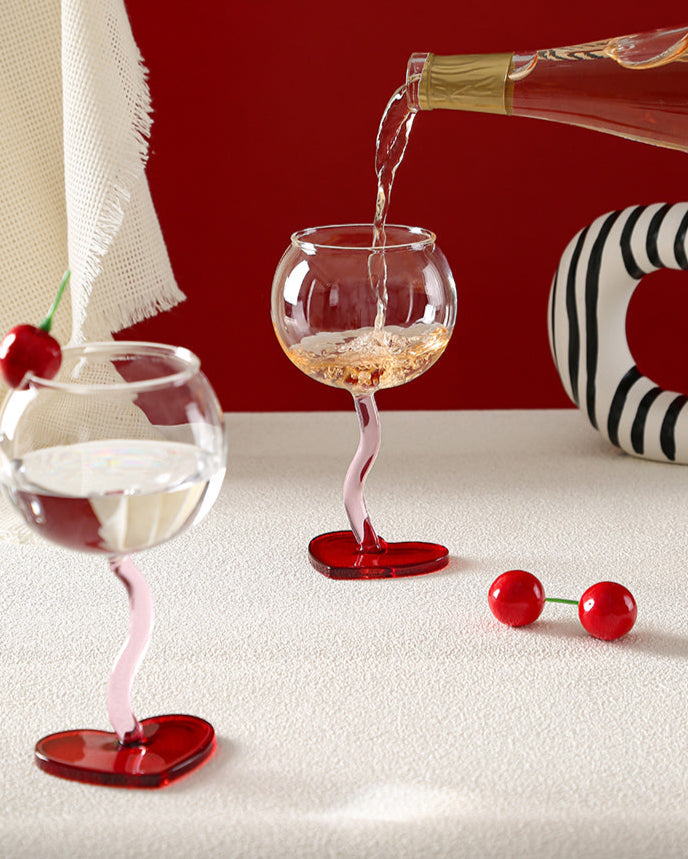 Heart Wine Glass Set