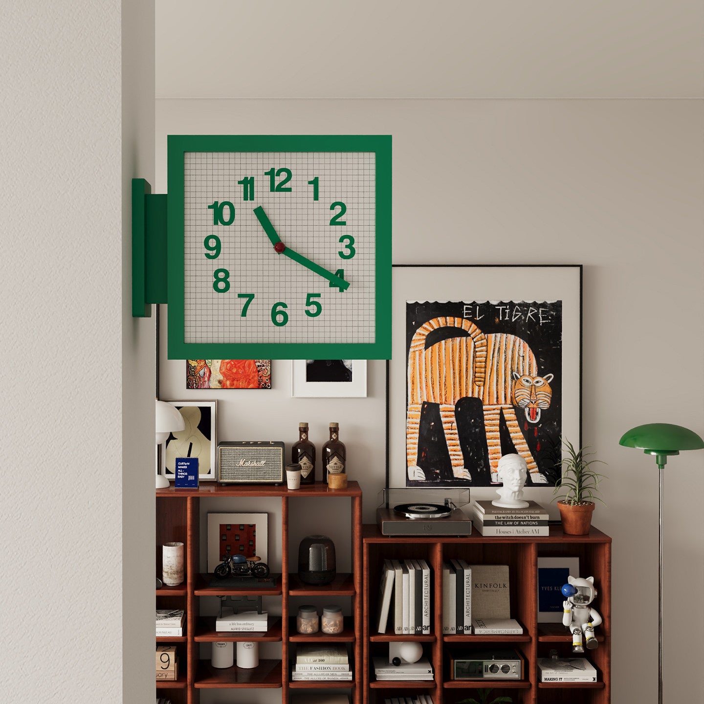 Square View Double-Sided Clock