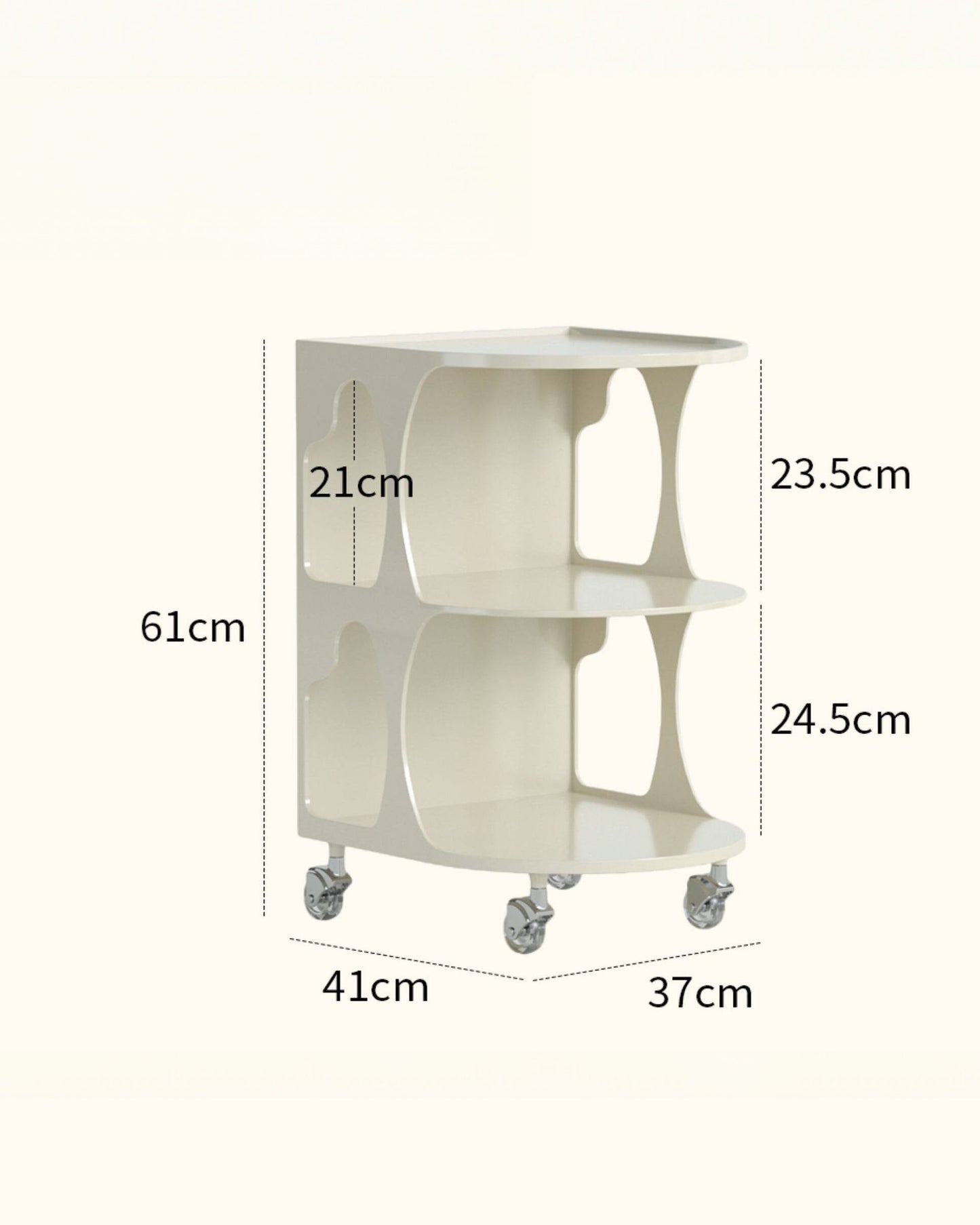 Rolling Acrylic Side Table Bar Cart