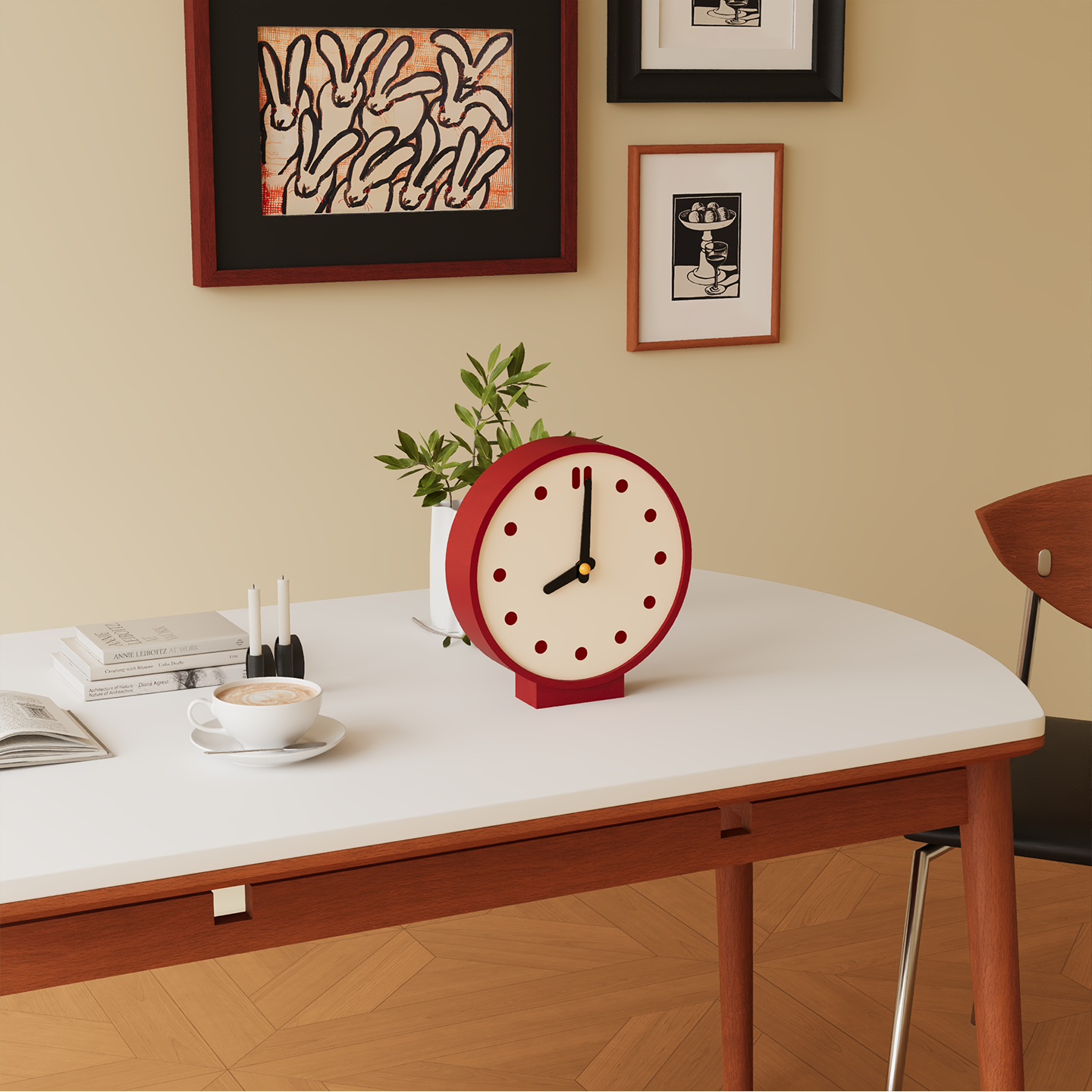Corner View Double-Sided Clock