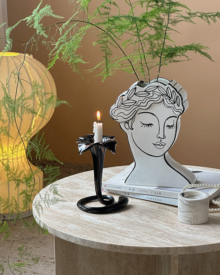 Muse Face Ceramic Vase