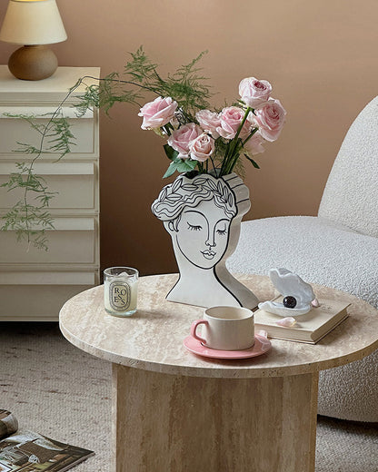 Muse Face Ceramic Vase