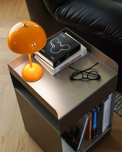 Rolling Metal Side Table