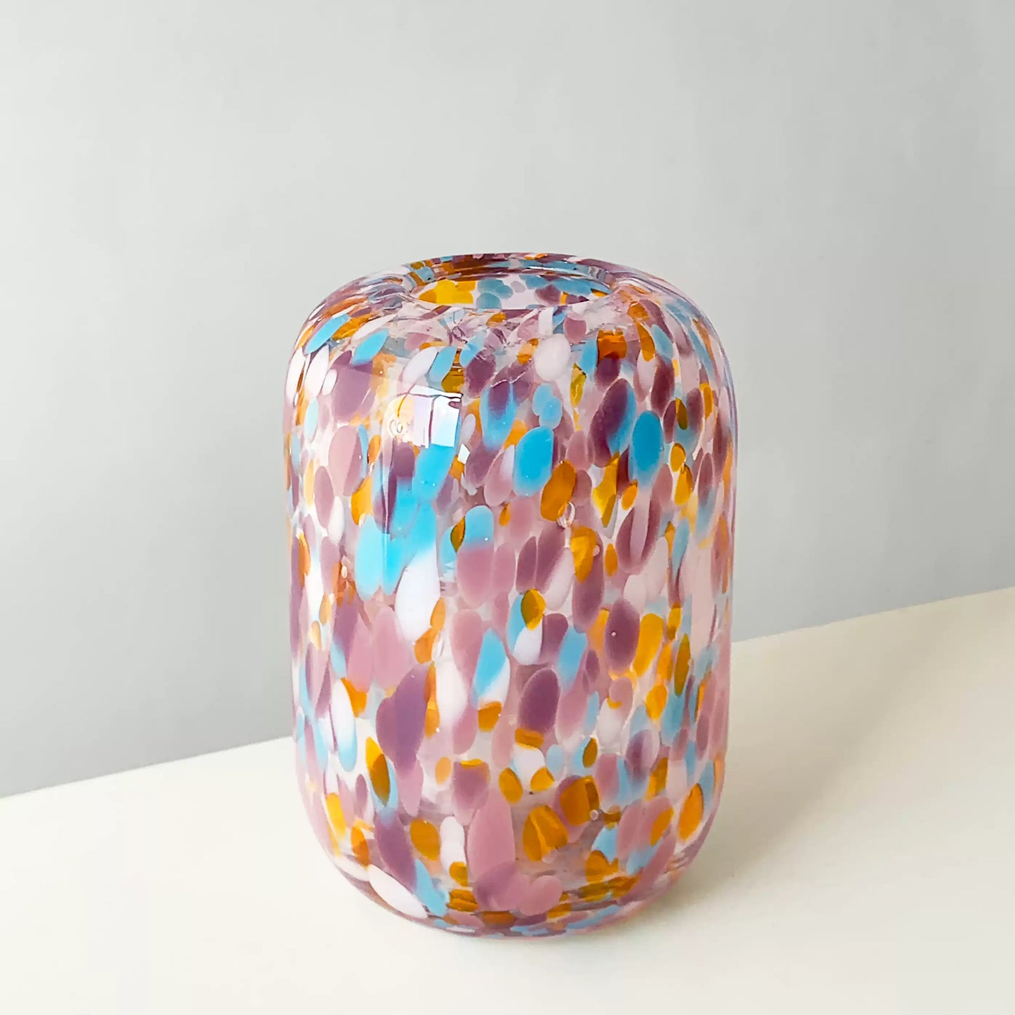 Colorful Polka-Dot Glass Vase