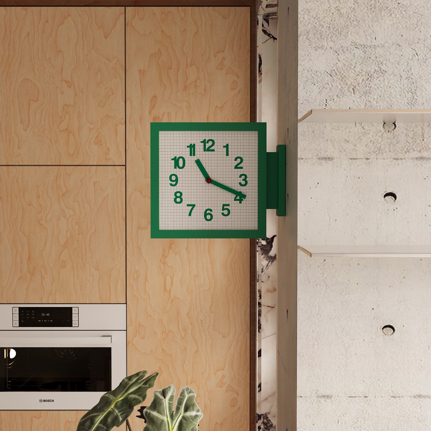 Square View Double-Sided Clock