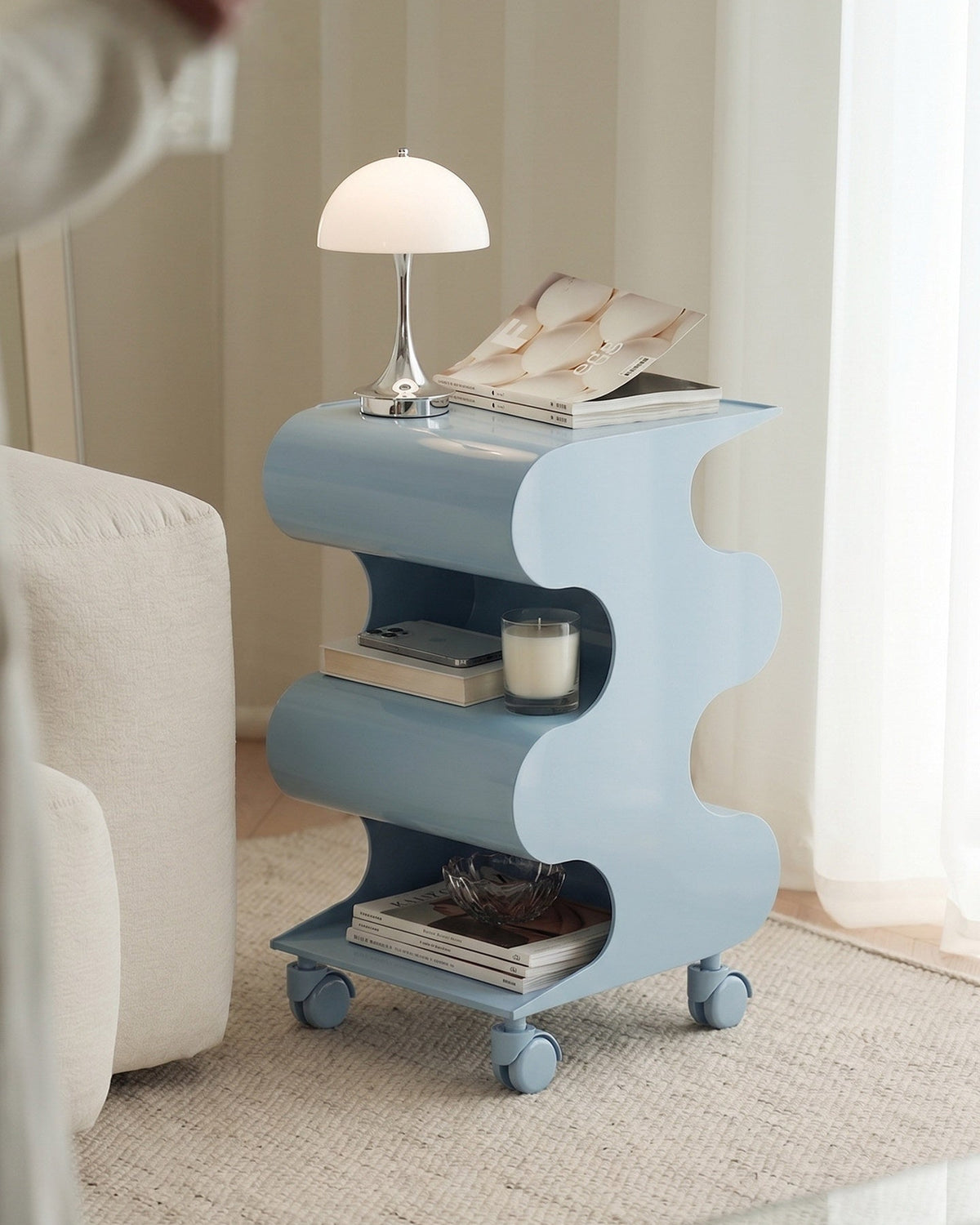 Modern Curved Rolling Cart