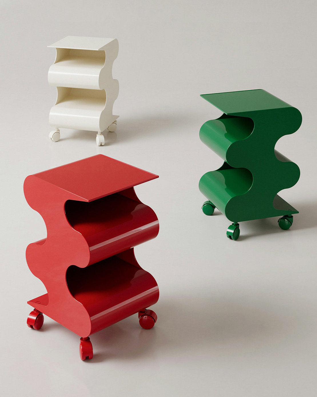 Modern Curved Rolling Cart