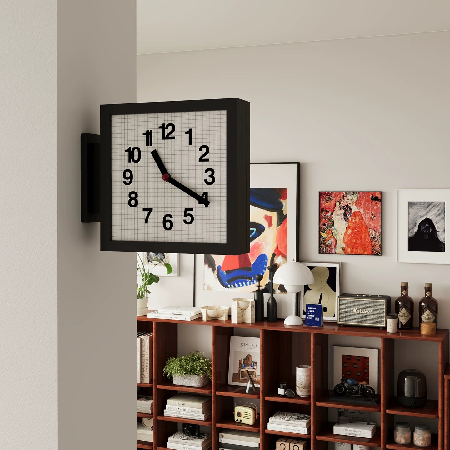 Square View Double-Sided Clock