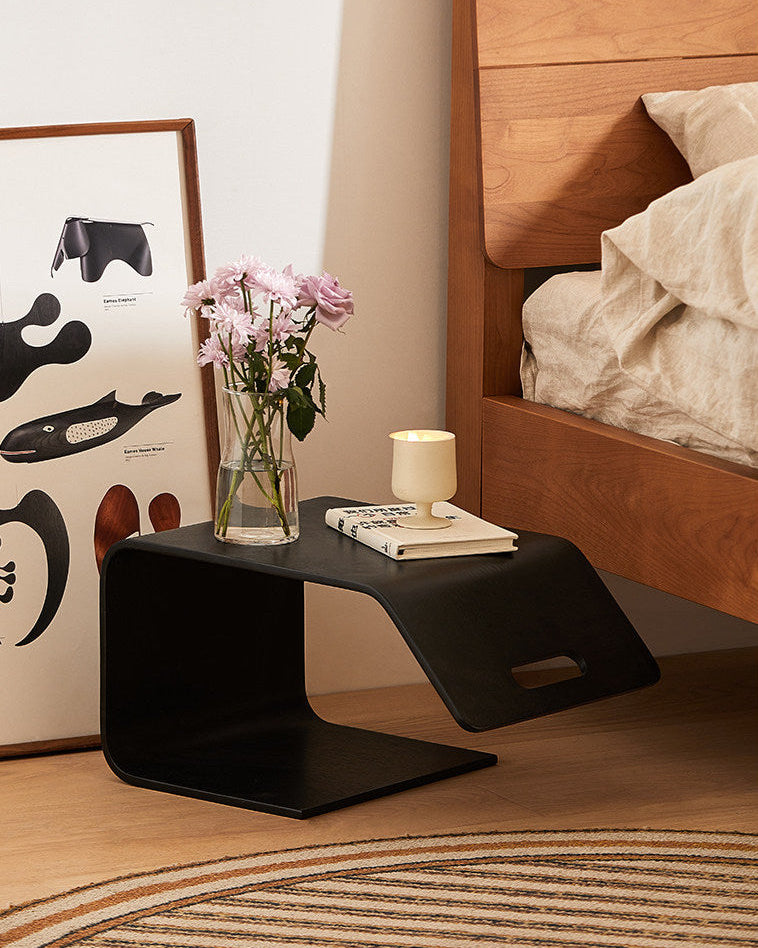 Wood Curved Side Table