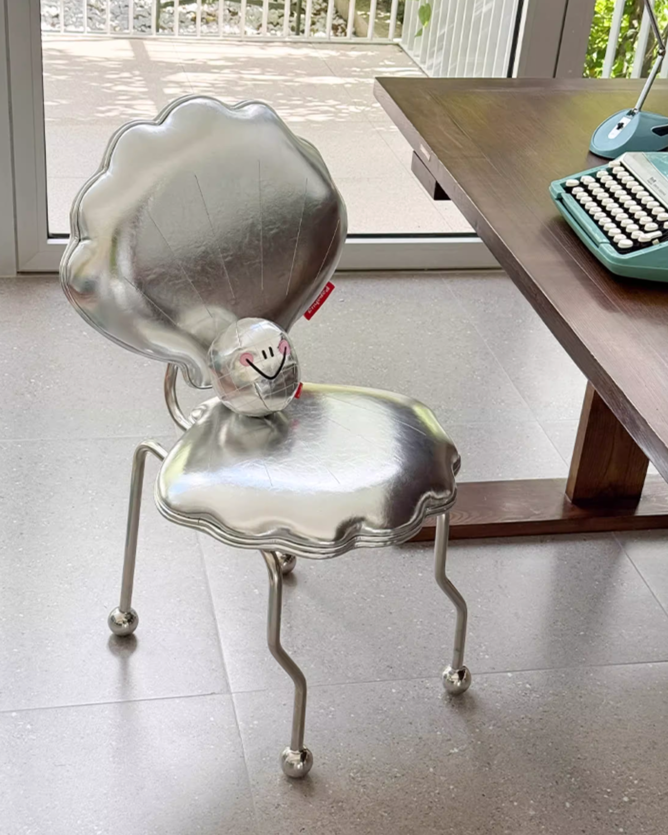 Shell Chair with Pearl Cushion