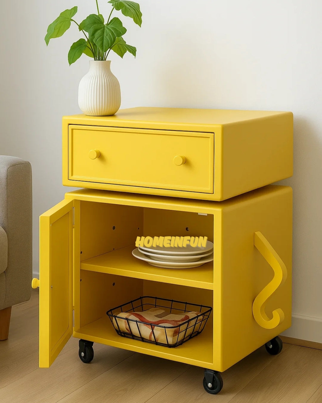 Robot Side Table Storage Cabinet