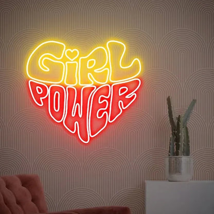 Girl Power Art Neon Sign