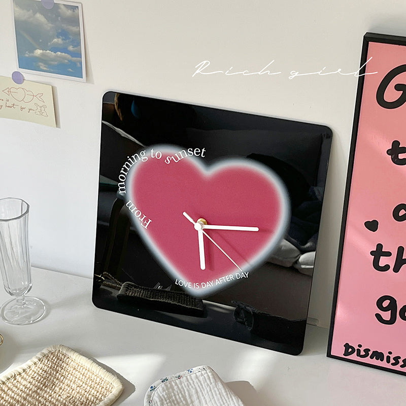 Heart-Shaped Acrylic Wall Clock