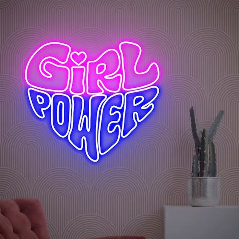 Girl Power Art Neon Sign