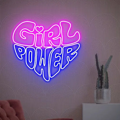 Girl Power Art Neon Sign