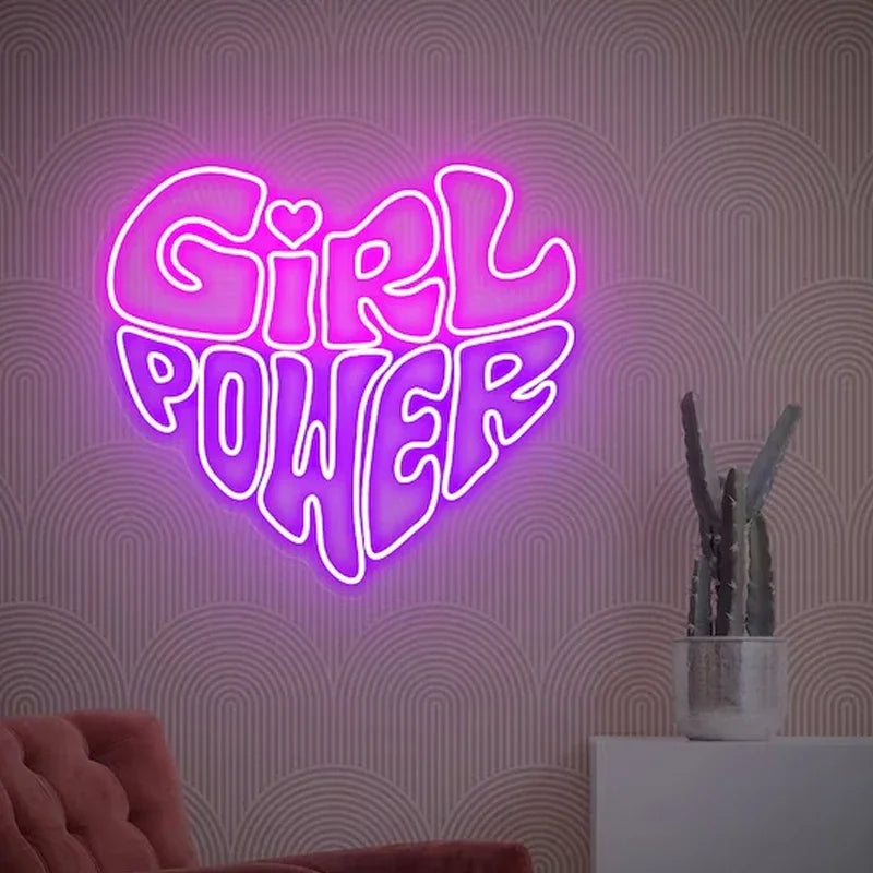 Girl Power Art Neon Sign