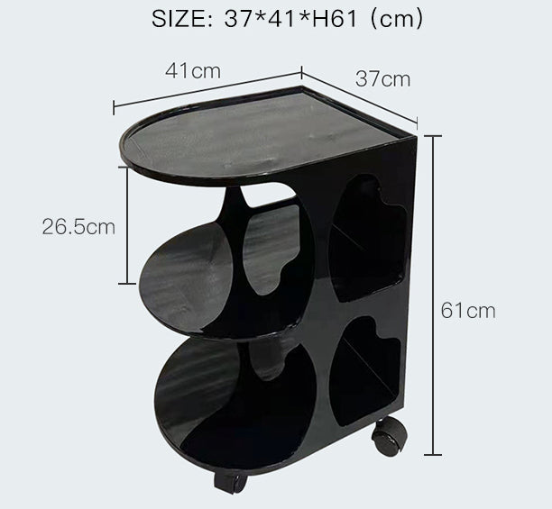 Rolling Acrylic Side Table Bar Cart