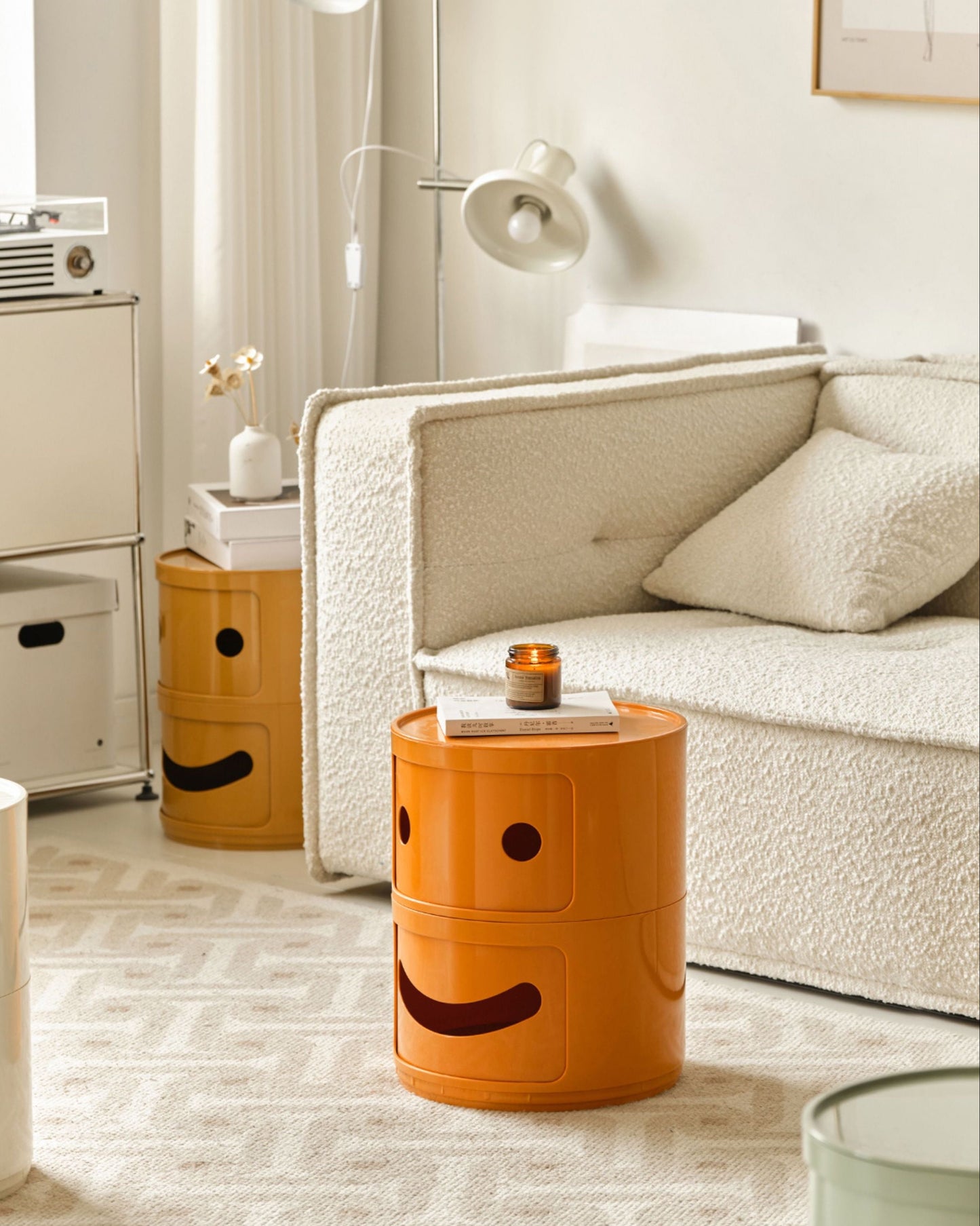 Smile Face Side Table Storage Cabinet