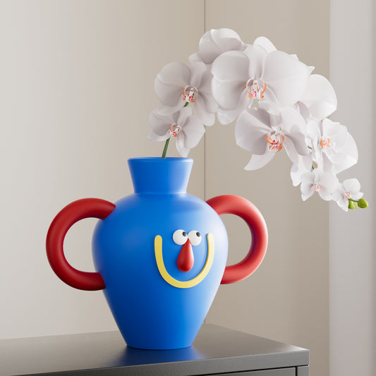 Smile Face Resin Vase