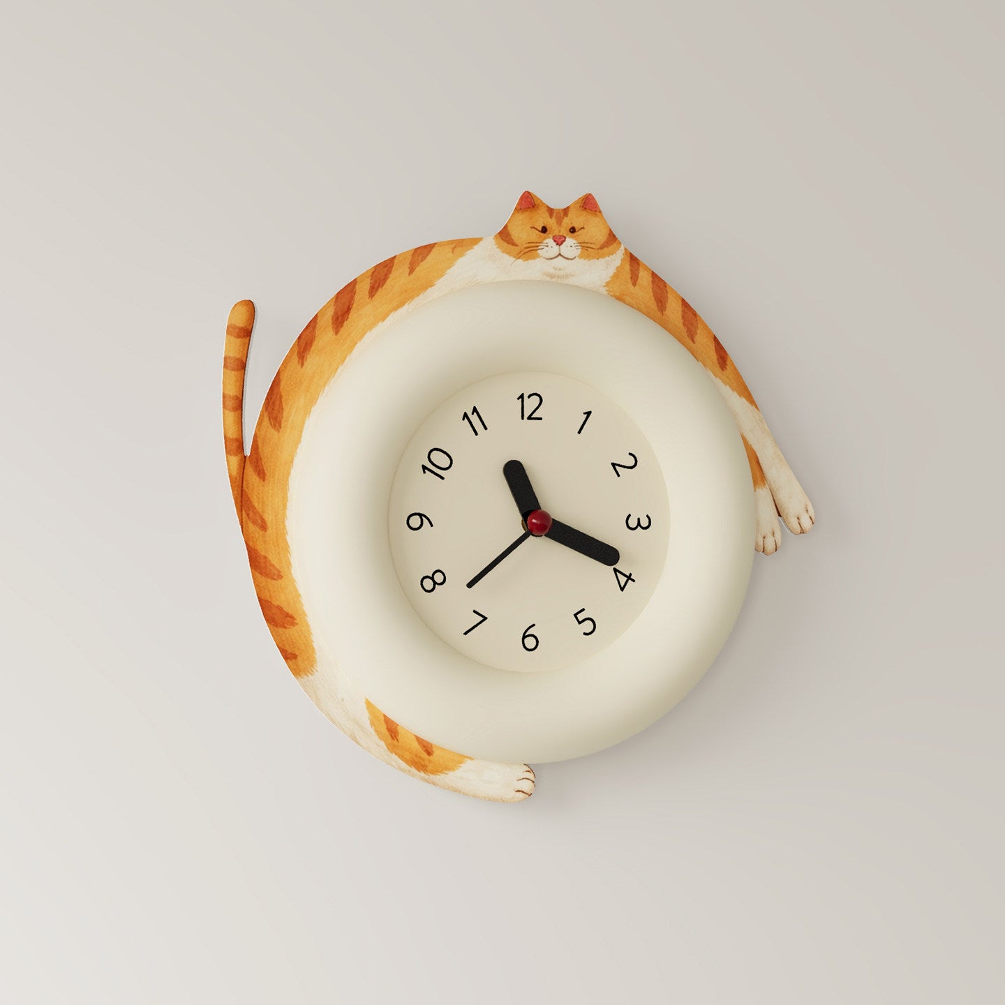 Cute Cat Hug Wall Clock