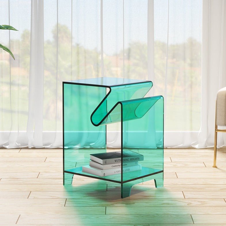 Acrylic Nightstands Side Table Bookshelf - HomeinFun