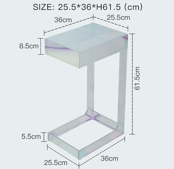 Acrylic Side Table with Drawer - HomeinFun