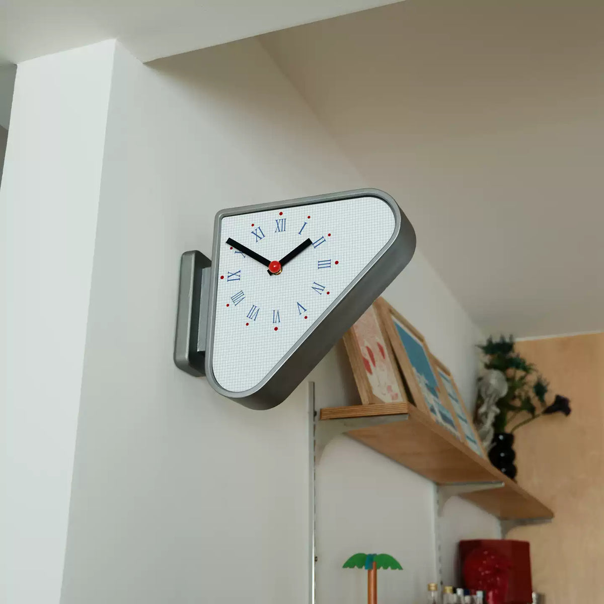 Silver Triangle Double-Sided Clock