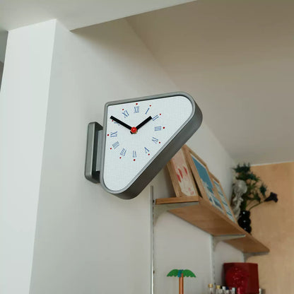 Silver Triangle Double-Sided Clock