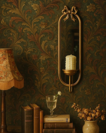 Vintage Wall Mirror with Candle Holder