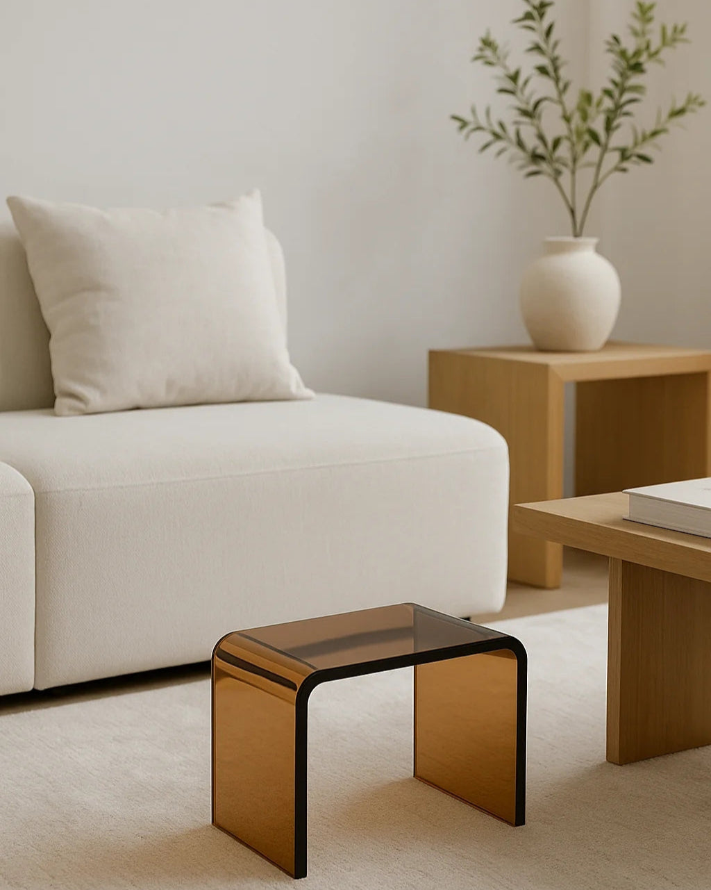 Acrylic Stool Chair Ottoman