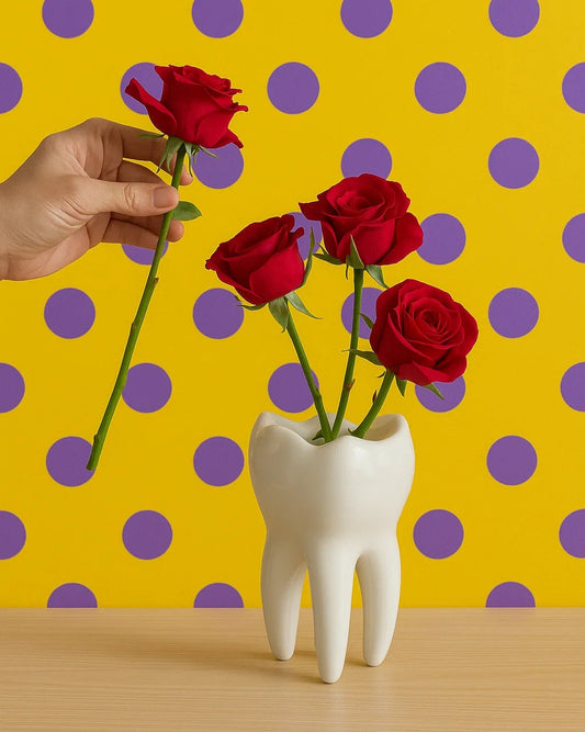 Whimsical Tooth-Shaped Vase