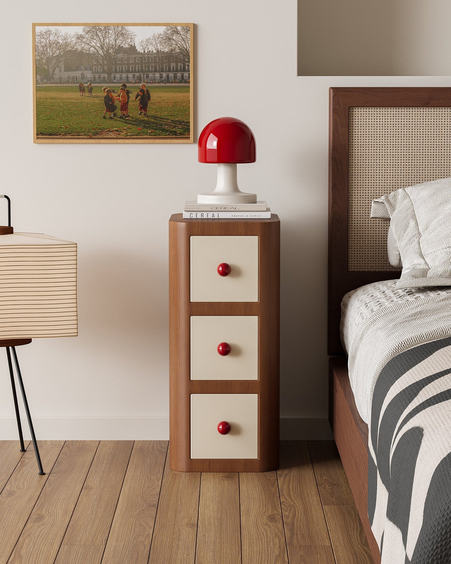 Pinocchio Style Narrow Nightstand