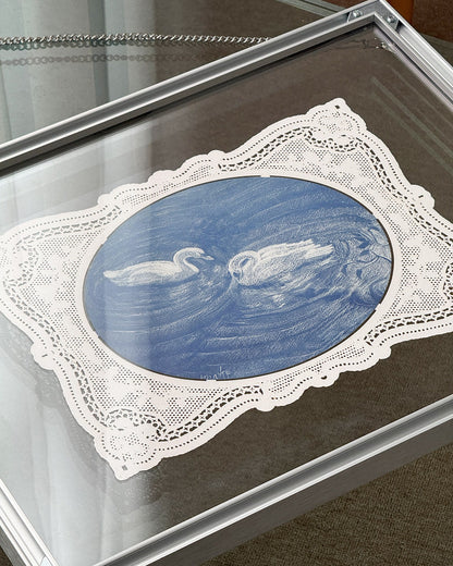 Vintage Lace Glass Wall Art