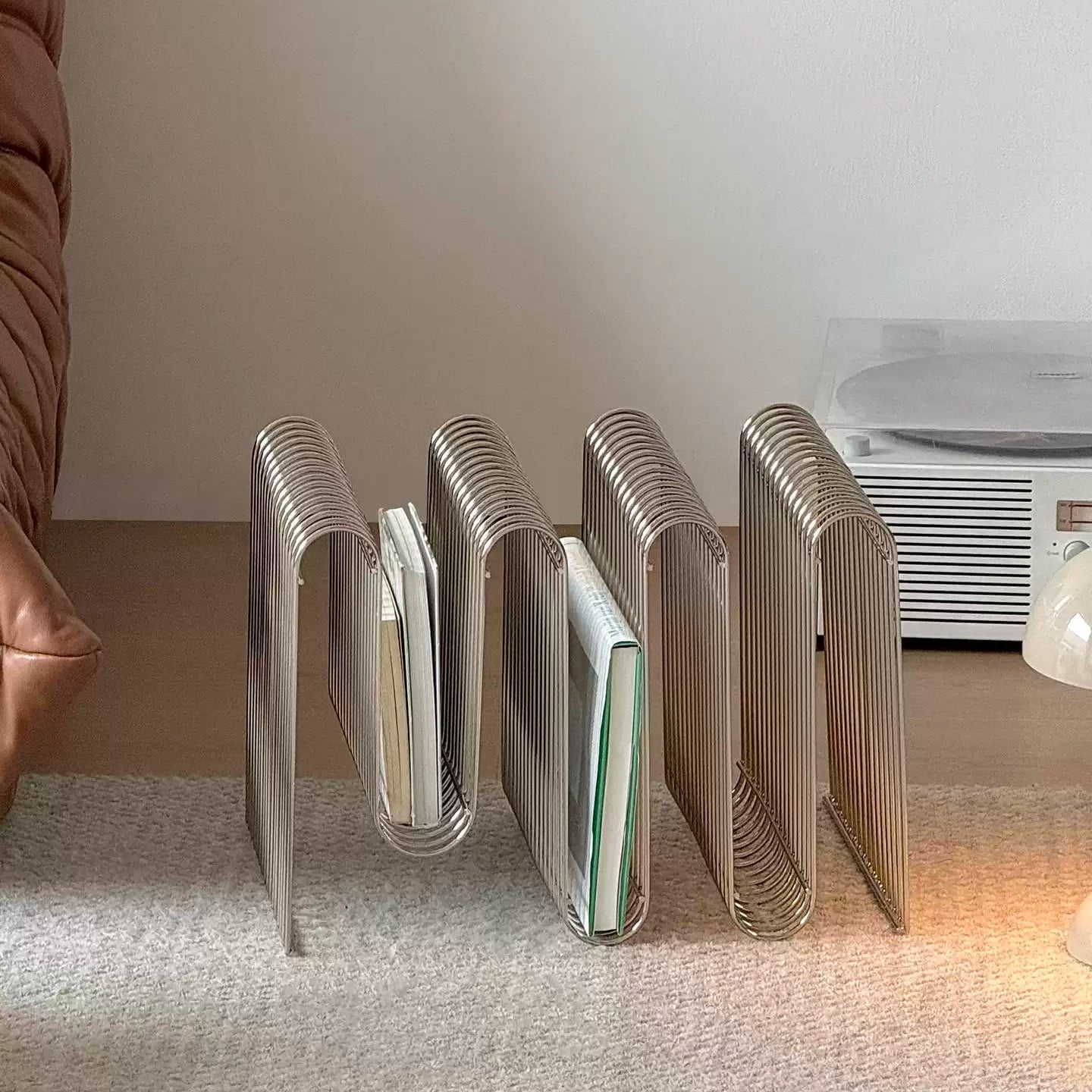 Minimalist Metal Magazine Rack