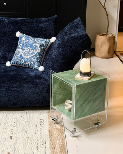 Rolling Acrylic Side Table