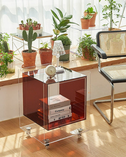 Rolling Acrylic Side Table