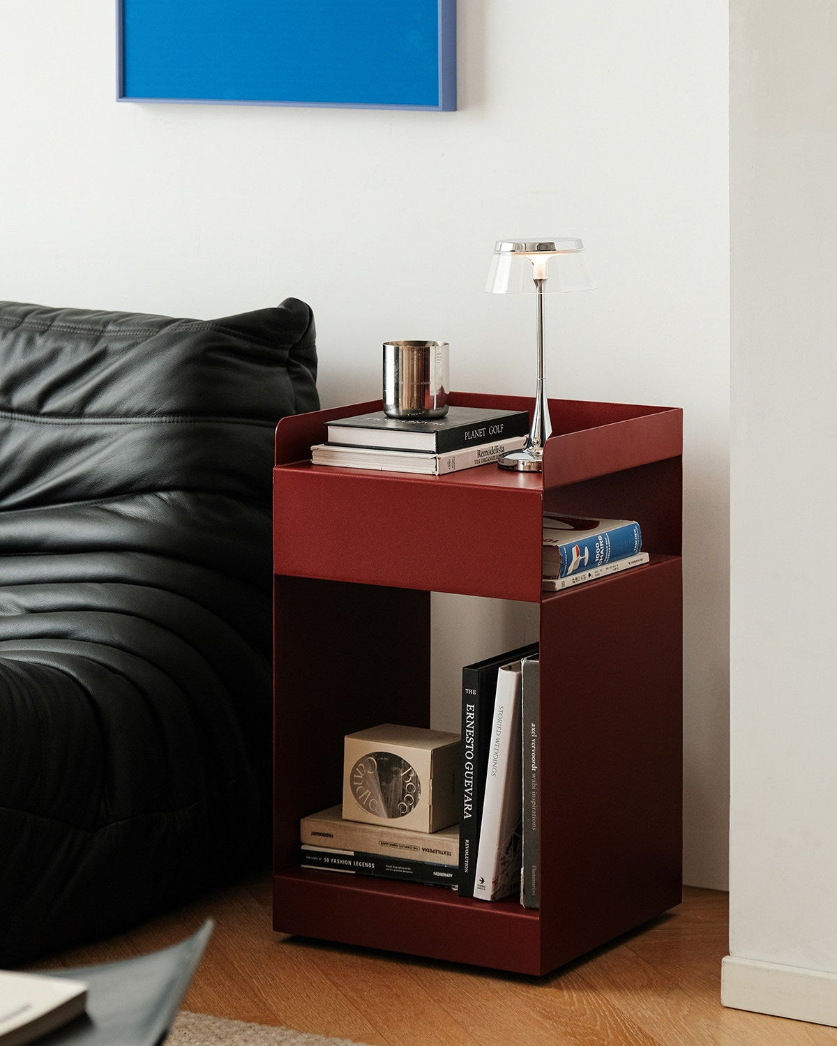 Rolling Metal Side Table