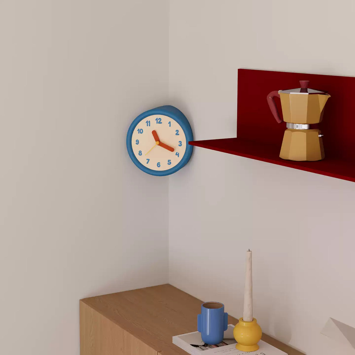 Number Corner Clock Blue Corner Time Clock