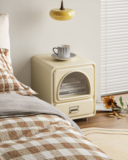 Cream White Bedside Cabinet