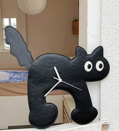 Black Cat Clock Wall Decor - HomeinFun