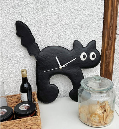 Black Cat Clock Wall Decor - HomeinFun