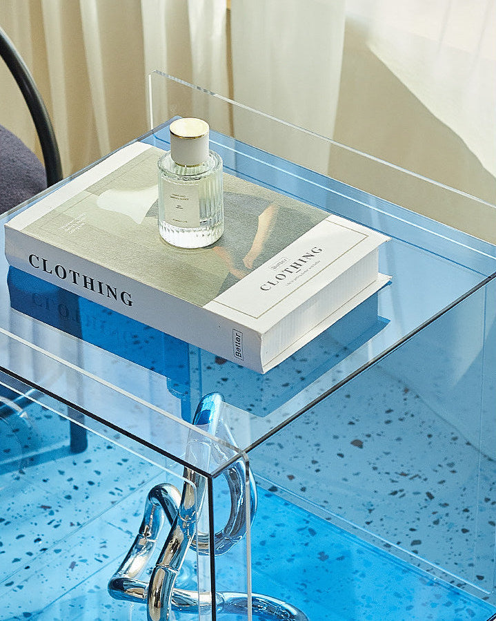Rolling Acrylic Side Table