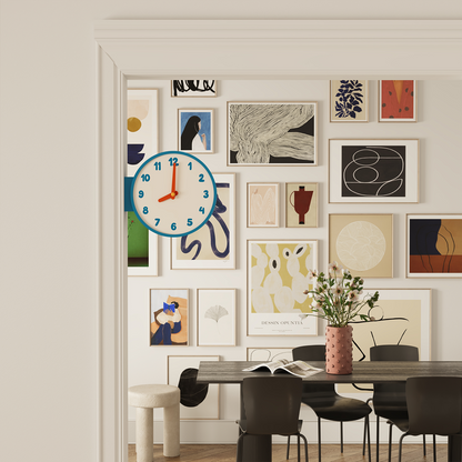 Blue Corner View Clock