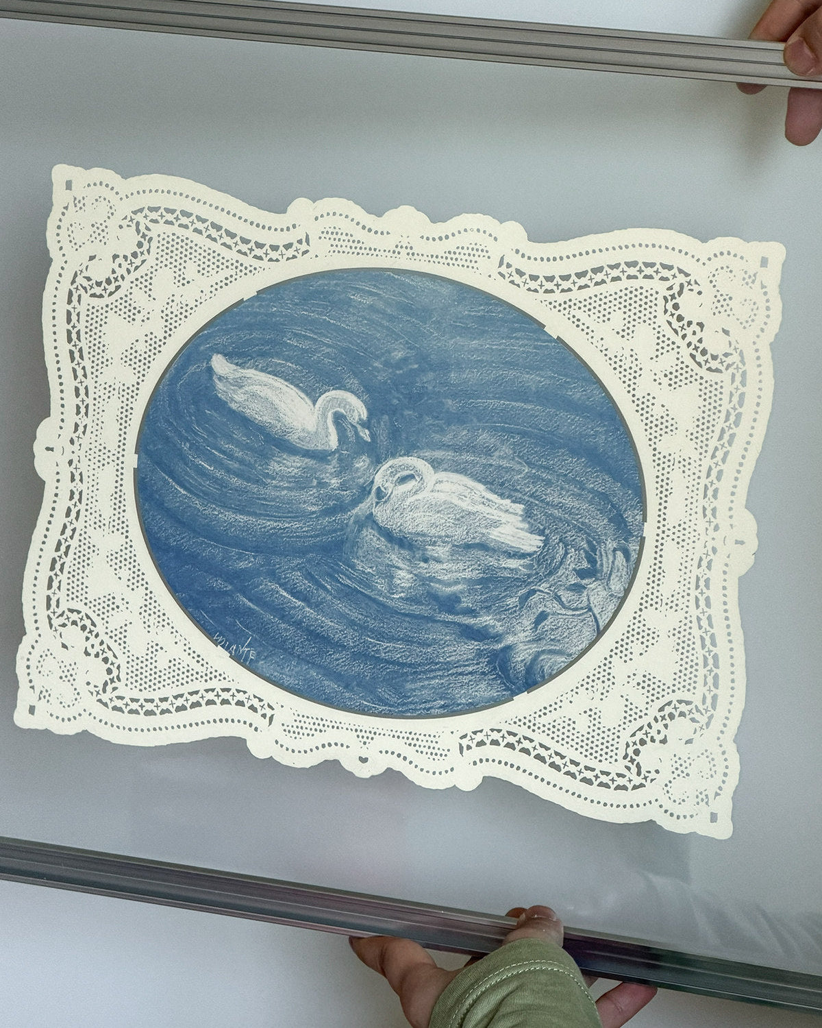 Vintage Lace Glass Wall Art