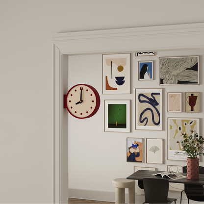 Corner View Double-Sided Clock