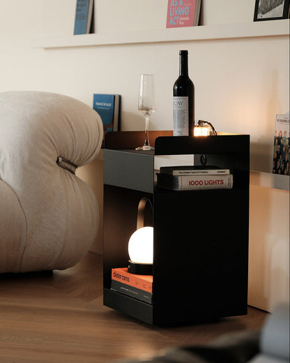 Rolling Metal Side Table