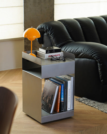 Rolling Metal Side Table