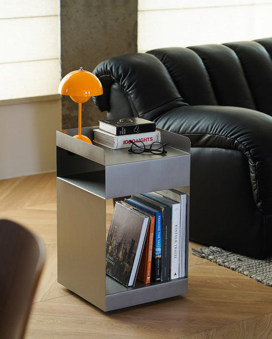 Rolling Metal Side Table
